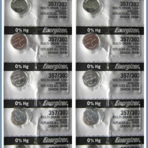 10 Energizer 357 303 EPX76 SR44SW AG13 LR44 D357H 228 J 280-62 SB-B9 Battery