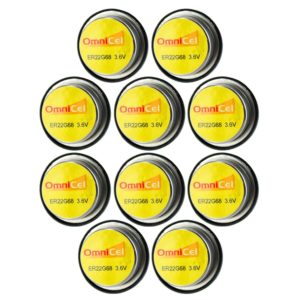 10x OmniCel ER22G68 3.6V 0.4Ah Bel Cell Waffer Lithium Battery Sensors Detectors