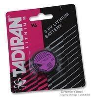 TADIRAN BATTERIES TL-5134/SPBP Non-rechargeable Battery, Lithium, 1 Ah, 3.6 V, 1/10D, PCB Pins, 32.9 mm
