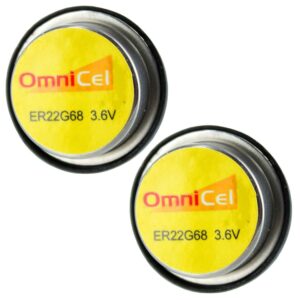 2x OmniCel ER22G68 3.6V 0.4Ah Bel Cell Waffer Lithium Battery Track Backup AMR