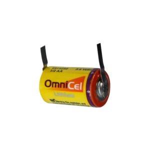 OmniCel ER14250 3.6V 1/2AA Battery with Tabs Replaces Maxell ER3 ER3S ER3S-TC, Minamoto ER14250