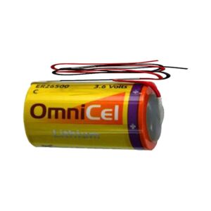 OmniCel ER26500 3.6V 8.5Ah Size C Lithium Battery with Wire Leads Eagle Pitcher PT-2200, Tadiran TL-2200 TL-4920 TL-5920, Tekcell SB-C01 SB-C02, Xeno XL-145F, Fits OBU Tollgate Reading Device