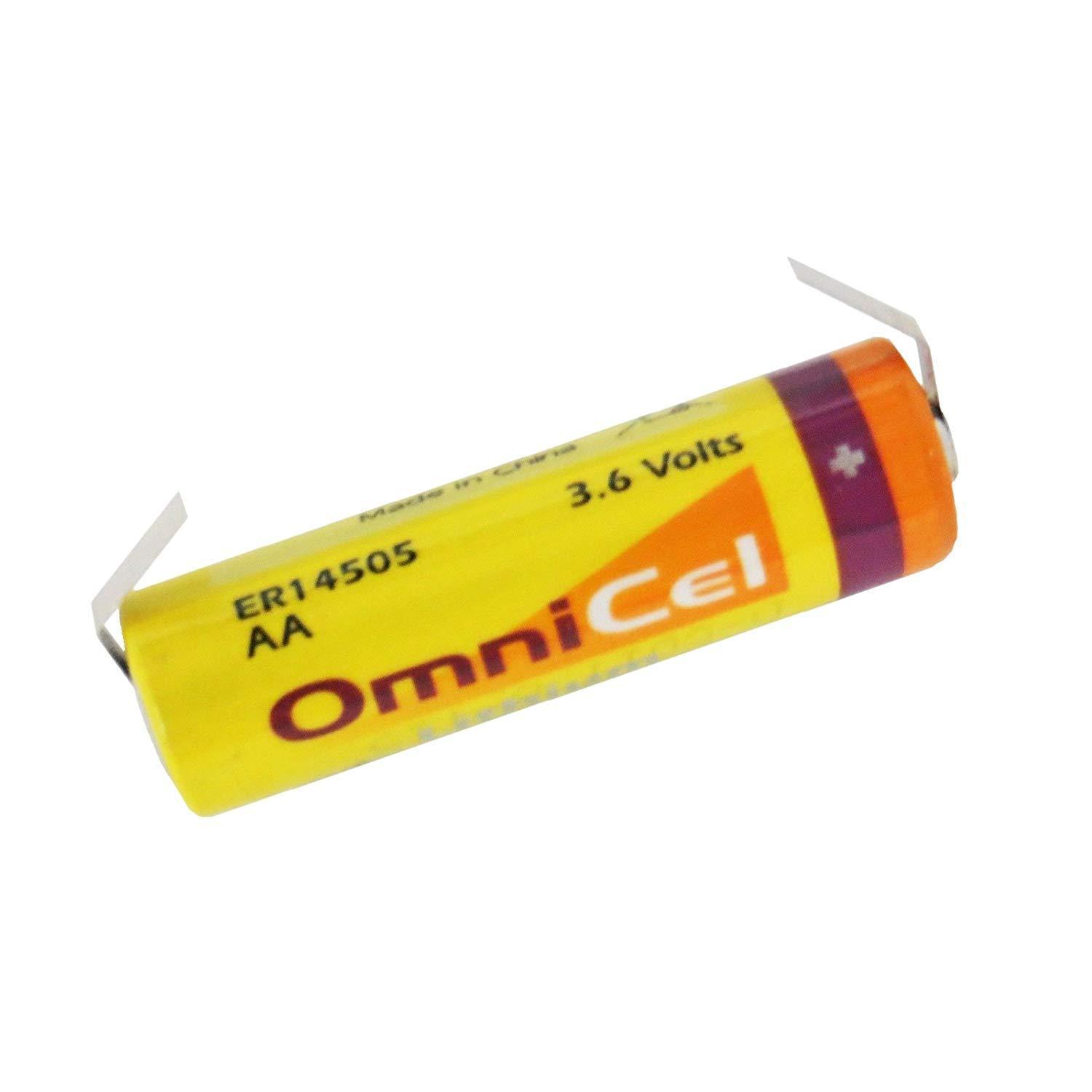 OmniCel ER14505 3.6V 2.4Ah Size AA Lithium Battery with Tabs Replaces Xeno XL-060F, Tadiran TL-2100 TL-4903 TL-5104 TL-5903, Tekcell SB-AA11, Maxell ER6