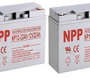 NPPower NP12-22Ah 12V 22Ah Sealed Lead Acid Battery Button Style Terminals / (2pcs)