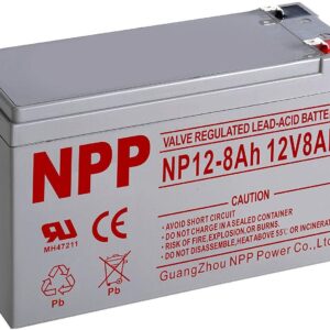 NPP 12V 8 Ah 12Volt 8 amp Solar Sealed Lead Acid Battery for APC Back-UPS ES 550VA Back-UPS Pro 1300/1500 Liftmaster CSL-24VDC Slider Gate Opene F2