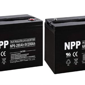 NPP NP6-200Ah AGM Deep Cycle Camper Golf Cart RV Boat Solar Wind 6V 200Ah Battery /(2pcs)