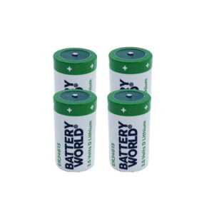 D Cell Lithium Battery 19000mAh ER34615 Non-Rechargeable 3.6 Volt Tadiran Saft LS33600 (4 pcs)