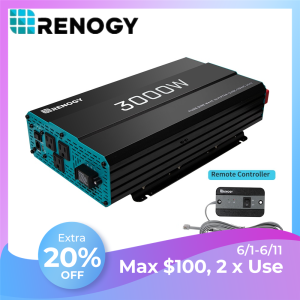 Renogy 3000W Pure Sine Wave Inverter 12V DC to 120V AC Converter for Home RV USB