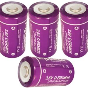 D Cell Battery 3.6v Lithium Battery ER34615 19000mAh 4 Counts