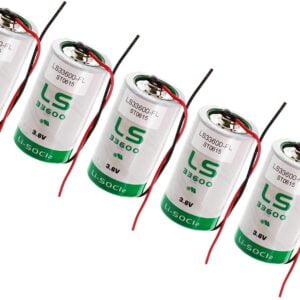 5x SAFT LS33600_WIRE D 3.6V 1700mAh Lithium Battery for Patient Monitoring, Oxygen Concentrators, RFID Tracking, Asset Tracking, Theft Prevention, Locator Beacons, Data Collection, AMR Add-ons