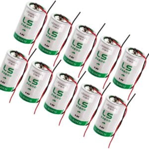 10x SAFT LS33600_WIRE D 3.6V 1700mAh Lithium Battery for Smart Munitions, RFID Tracking, Intrusion Sensors, Invisible Fencing, Asset Tracking, Theft Prevention, Locator Beacons, Fleet Monitoring