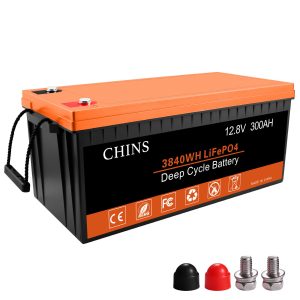 CHINS 12V 300Ah LiFePO4 Battery, with 200A BMS, for Golf car, Trolling Motor etc
