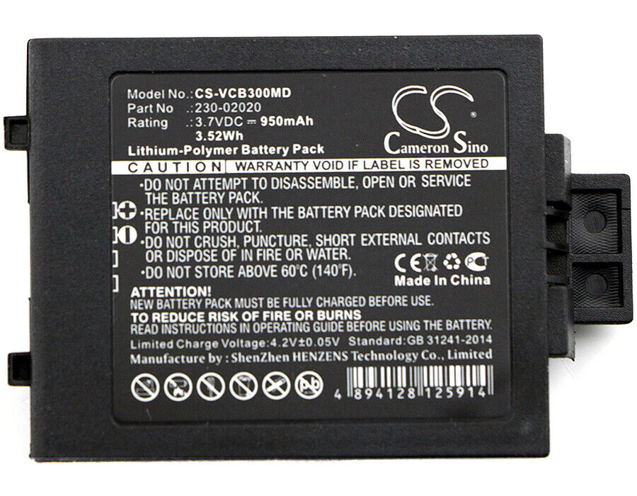 Battery for Vocera Communications Badge B3000 B3000N B3000E Replace 230-02020