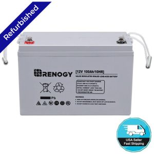 Renogy 100Ah 12V Deep Cycle AGM Battery Solar Rechargeable Home RV Boat Off-Grid