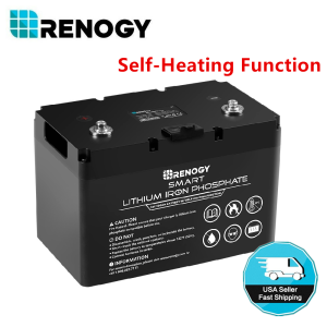 RENOGY 12V 100Ah LiFePO4 Smart Lithium Iron Phosphate Battery W/ Self-Heating