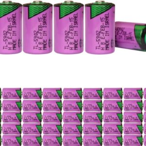 HOWING 50PCS TL-5902 LS14250 3.6V Lithium 1/2AA Battery for Tadiran TL-5902/S TL-2150/S ER14250 SL-350 Non-Rechargeable
