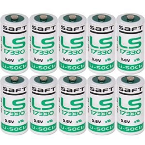 HOWING (Pack of 10) LS17330 3.6V 2.1Ah 2/3 AA LS17330 Lithium Battery for SAFT
