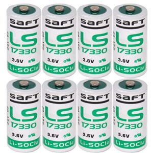 HOWING (Pack of 8) LS17330 3.6V 2.1Ah 2/3 AA LS17330 Lithium Battery for SAFT