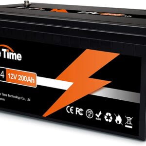12V 200Ah Lithium Iron LiFePO4 Deep Cycle Battery, Built-in 100A BMS, 2000+ Cycles, 280amp Max, Perfect for RV, Solar, Marine, Overland, Off-Grid Application;