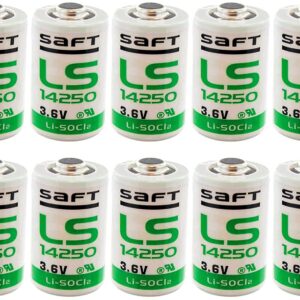 10x SAFT 1/2AA 3.6V 1200mAh Hi-Capacity Lithium Cell For Smart Utility Metering, Emergency Backup, Communications, Smart Munitions, Unattended Sensors, RFID Tracking, Asset Tracking, Theft Prevention