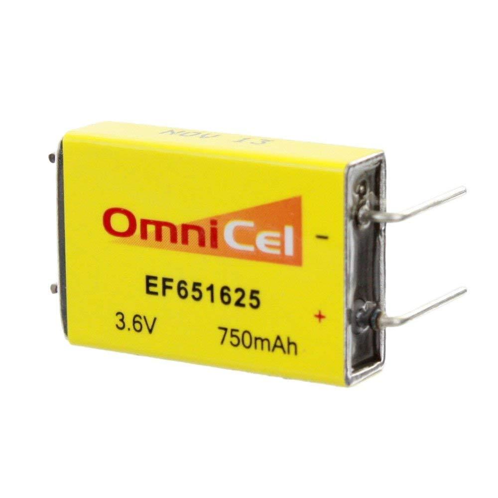2x OmniCel ER651625 3.6V 750mAh Prismatic Lithium Battery BL-7PN Replaces LTC-7PN-S2, EF651625-S2, BiPower BL-7PN-S2, Eagle Picher LTC-7PN-S2, Keeper II LTC-7PN-S2, Ef651625-S2, EF651625-S2