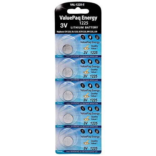 Dantona VAL-1225-5 ValuePaq Energy 1225 Lithium Coin Cell Batteries, 5 pk, New