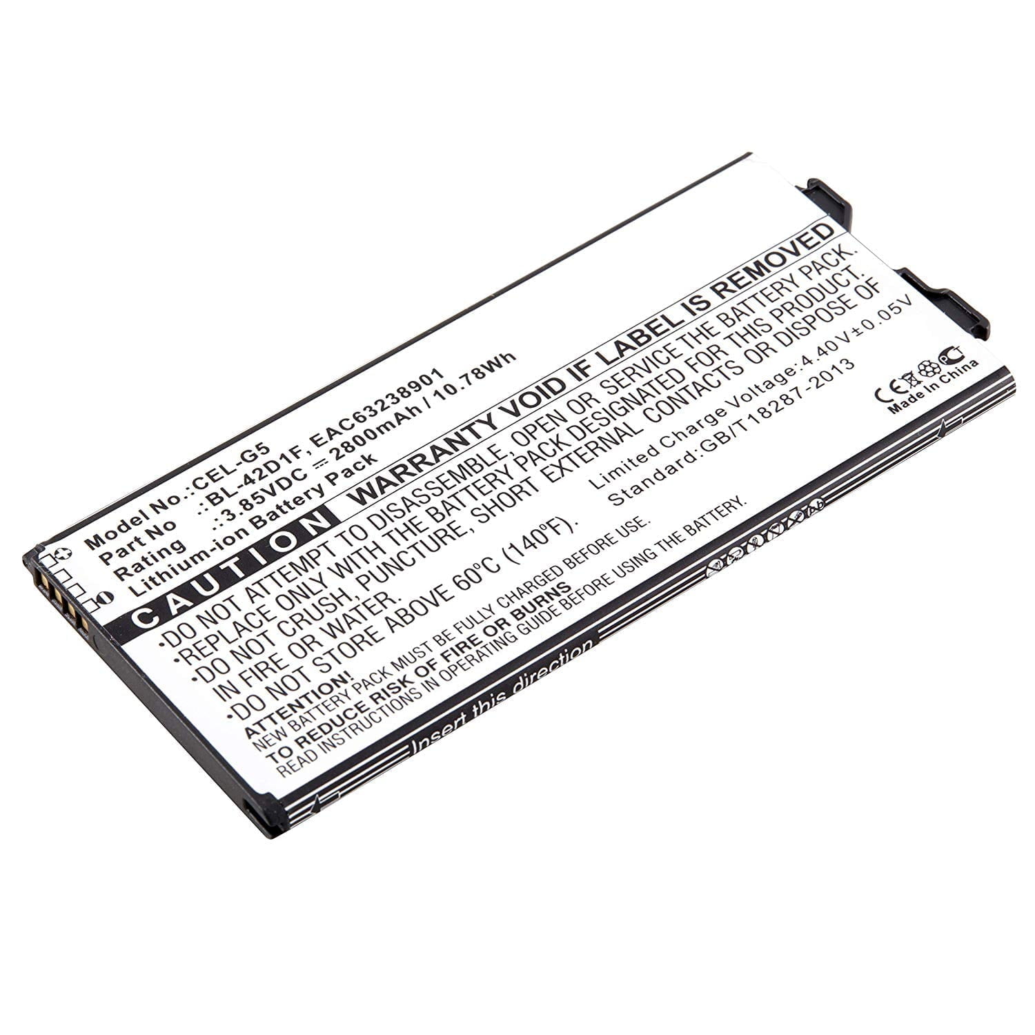 LG G5 Replacement Cell Phone Battery 3.8V 2800mAh - CEL-G5