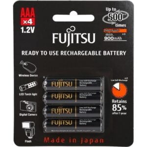 4 Fujitsu AAA Ready-to-use HR4UTHC 950mAh (Min. 900mAh) rechargeable battery NiMH 1.2V Made in Japan