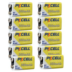 9V 350mAh NiMH Rechargeable Batteries 10Pcs