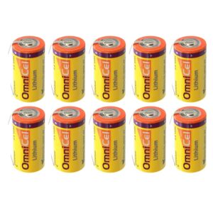 10x OmniCel ER26500 3.6V 8.5Ah Sz C Lithium Battery Tabs Tracking Backup AMR