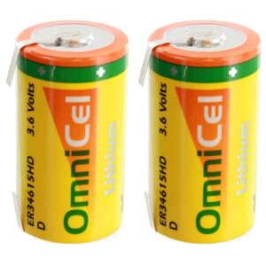 2X OmniCel ER34615HD/T High Drain Lithium Thionyl Chloride Battery AMR Detectors