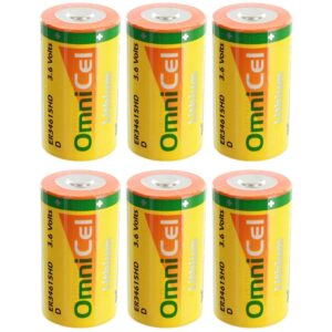 6X OmniCel ER34615HD/S High Drain Lithium Thionyl Chloride Battery