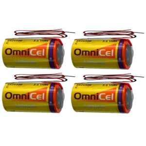 4X OmniCel ER26500 3.6V 8.5Ah Sz C Lithium Battery Wire Leads RFID AMR