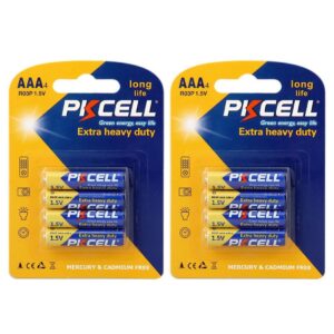 8 Pcs AAA R03P 1.5V Carbon Zinc Batteries