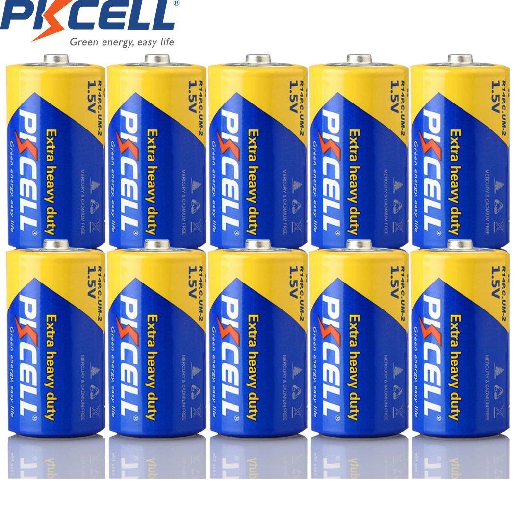 10 Pack C Size 1.5V R14P UM2 280 Minutes Heavy Duty Batteries C Battery