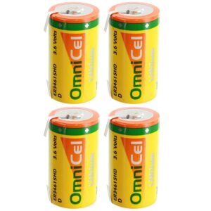 4X OmniCel ER34615HD/T High Drain Lithium Thionyl Chloride Battery