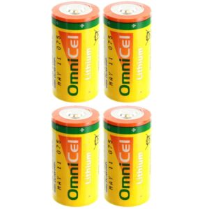 4X OmniCel ER26500HD 3.6V Sz C Lithium Standard Terminal Battery