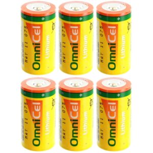 6X OmniCel ER26500HD 3.6V Sz C Lithium Standard Terminal Battery AMR Detectors