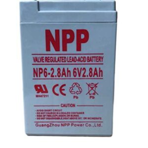 NPP 6V 2.8Ah SLA Sealed Lead Acid Rechargeable Battery for Electronic Scales, Home Security Alarm System and Lighting,Replaces PS-628 SLA0895, with Terminals F1