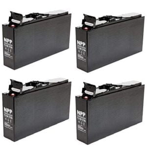 NPPower FT12-150Ah Front Access Deep Cycle Solar Energy Power 12V 150Ah Telecom UPS Battery with Button Style Terminals (4 Pack)