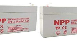 NPP NP6-3.3Ah 6V 3.3Ah Valve Regulated SLA Sealed Lead Acid Battery (2 pcs)