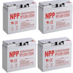 NPPower NP12-22Ah 12V 22Ah Sealed Lead Acid Battery Button Style Terminals (4 Pcs)