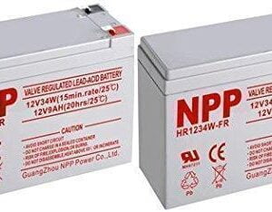 NPPower High Rate HR1234W(15min.Rates) 12V 9Ah SLA Battery with F2 Style Terminals / 2 Pack