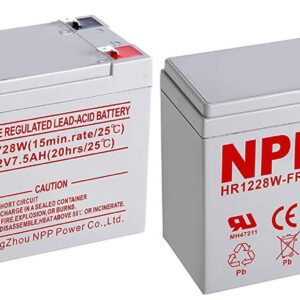 NPPower High Rate HR1228W 12V 7.5Ah SLA Sealed Lead Acid UPS Battery With F2 Style Terminals/（2pcs）