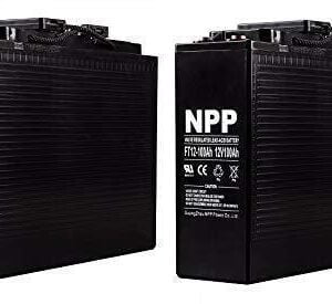NPP FT12-100Ah Front Access AGM Deep Cycle AGM 12V 100Ah Telecom UPS Back Up Solar Energy Power Battery with Button Style Terminals (2 Pack)