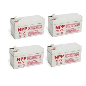 NPP 12V 1.2Ah Sealed Lead Acid Battery F1 Style Terminals/（4pcs）