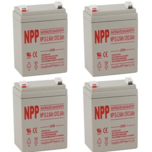 NPP NP12-2.6Ah 12V 2.6 Amp Valve Regulated Sealed Lead Acid Rechargeable Battery (4pc)