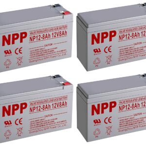NPPower NP12-8Ah SLA Sealed Lead Acid 12V 8Ah Battery F1 Style Terminals / (4pcs)