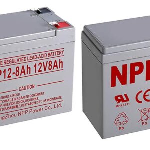 NPP NP12-8Ah Sealed Lead Acid 12Volt 8Ah Battery with F2 Style Terminals / (2pcs)