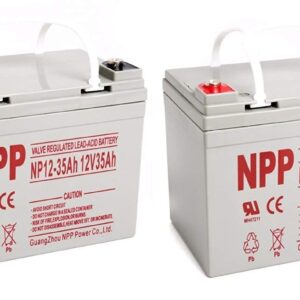 NPP NP12-35Ah 12V 35Ah Rechargeable Sealed Lead Acid Battery With Button Style Terminals/（2pcs）